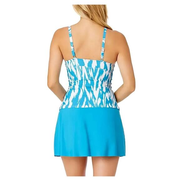 Anne Cole Womens Limited Edition UPF 50+ Tankini Top Turquoise Size XL - Picture 6 of 8